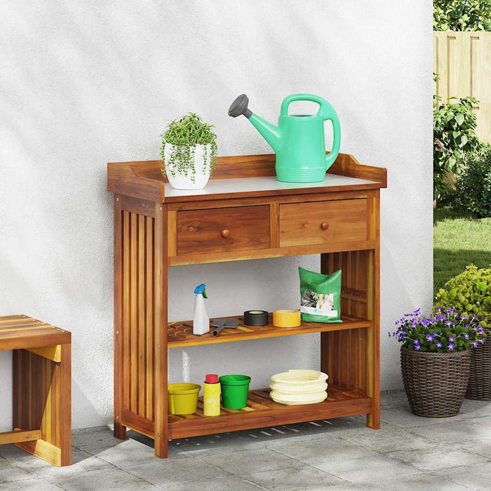 Garden Cabinet With Drawer With Shelf Brown 93 X 41.5 X 98Cm Axbbotli