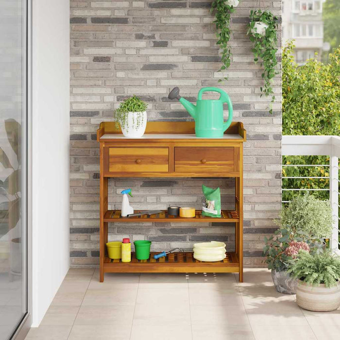 Garden Cabinet With Drawer With Shelf Brown 93 X 41.5 X 98Cm Axbbotli