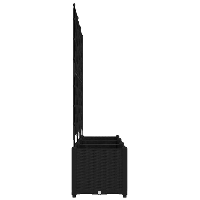 Garden Planter With Trellis 3 Pcs Black 120 X 40 X 143 Cm Pp Axbbxnab