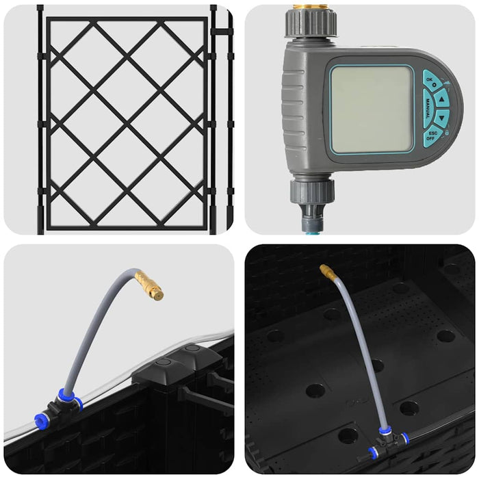 Garden Planters Black 120 X 40 X 126 Cm Steel Axbbxnpx