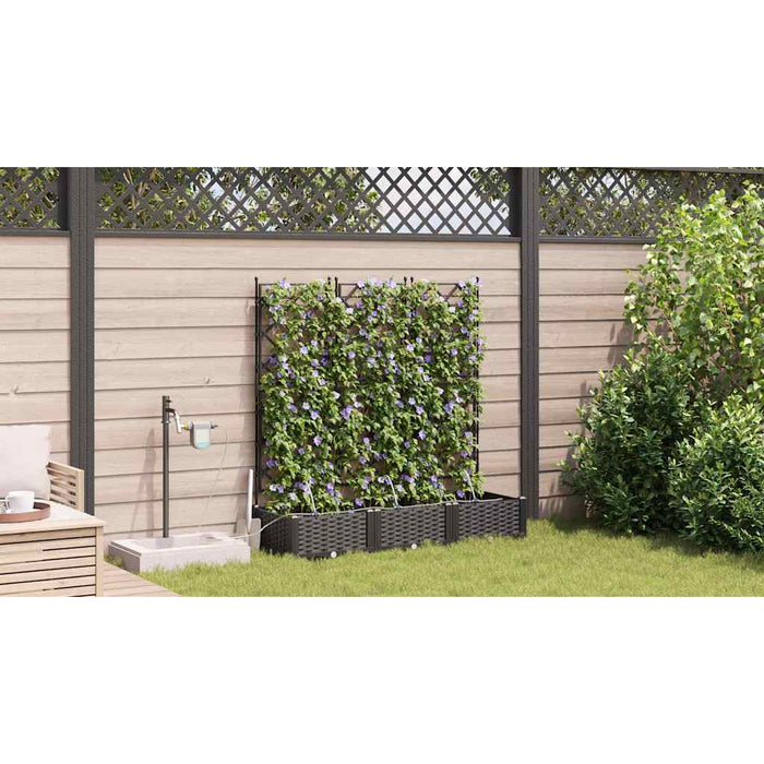 Garden Planters Black 120 X 40 X 126 Cm Steel Axbbxnpx