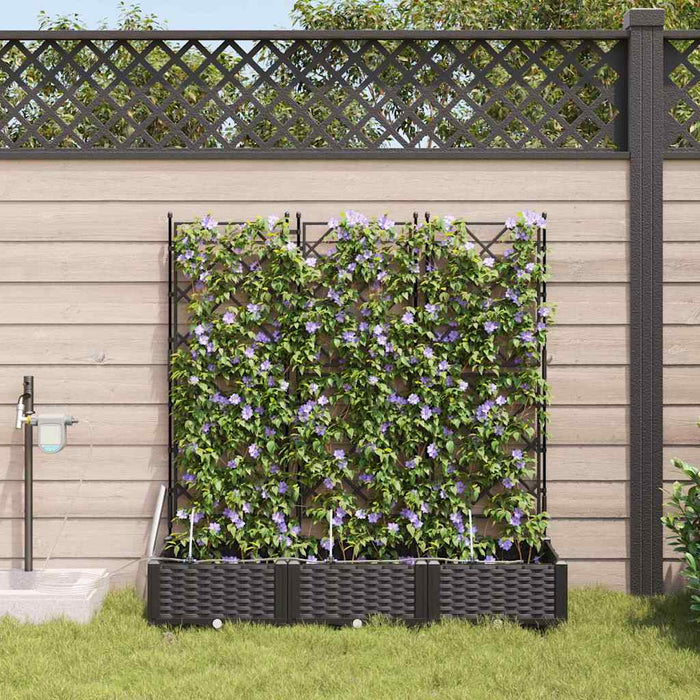 Garden Planters Black 120 X 40 X 126 Cm Steel Axbbxnpx