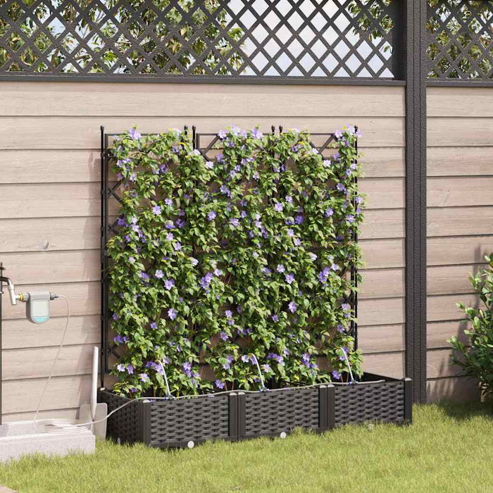 Garden Planters Black 120 X 40 X 126 Cm Steel Axbbxnpx