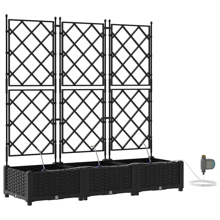 Garden Planters Black 120 X 40 X 126 Cm Steel Axbbxnpx