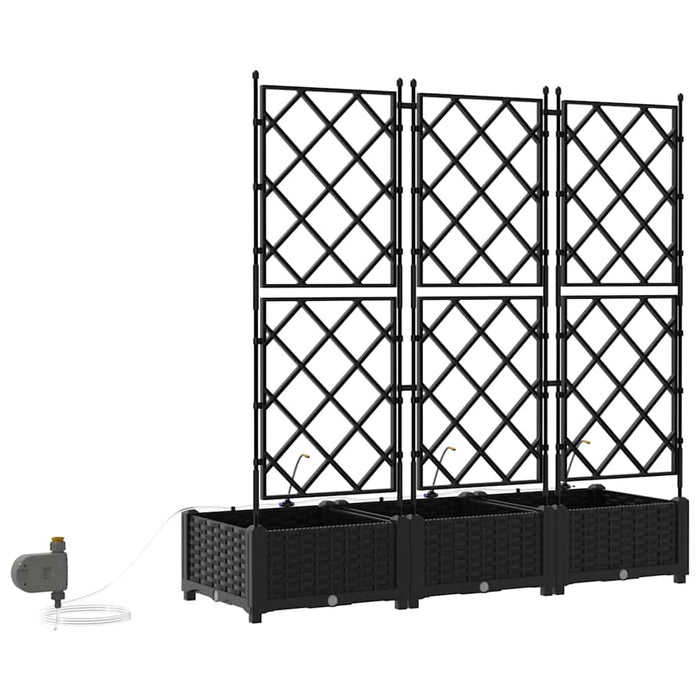 Garden Planters Black 120 X 40 X 126 Cm Steel Axbbxnpx