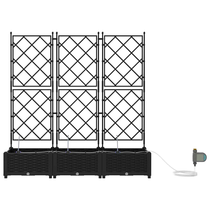 Garden Planters Black 120 X 40 X 126 Cm Steel Axbbxnpx