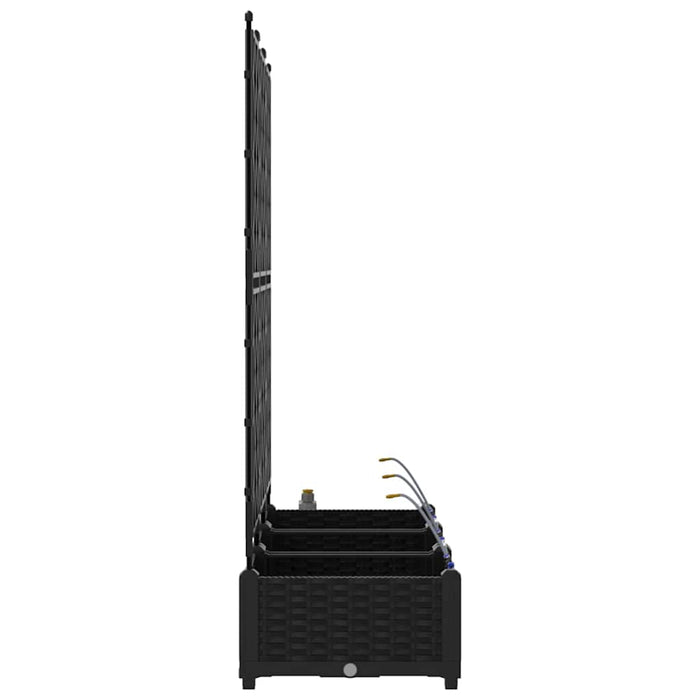 Garden Planters Black 120 X 40 X 126 Cm Steel Axbbxnpx