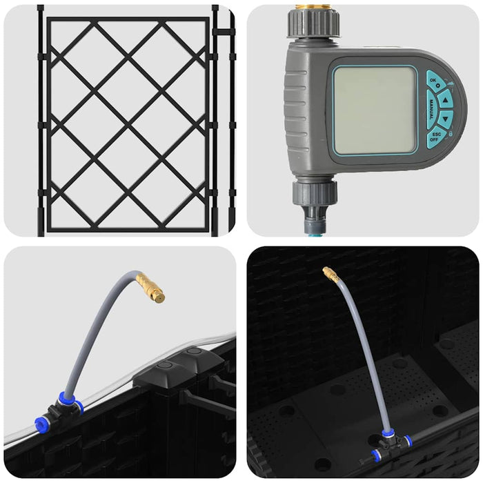 Garden Planters Black 120 X 40 X 142 Cm Steel Axbbxnpt