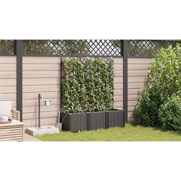 Garden Planters Black 120 X 40 X 142 Cm Steel Axbbxnpt
