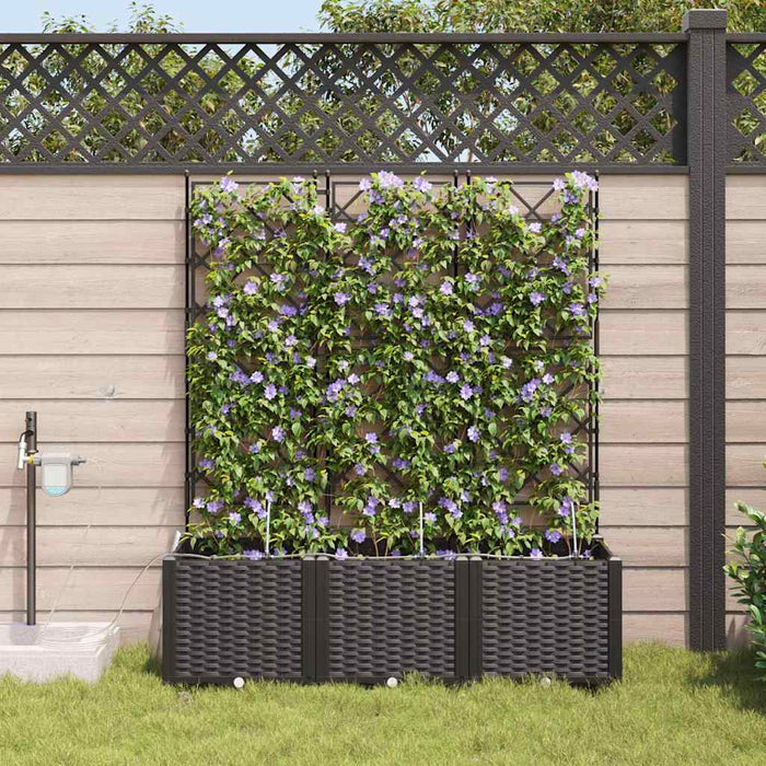 Garden Planters Black 120 X 40 X 142 Cm Steel Axbbxnpt