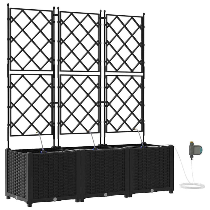 Garden Planters Black 120 X 40 X 142 Cm Steel Axbbxnpt