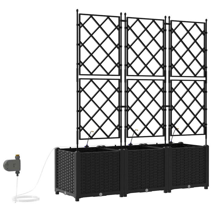 Garden Planters Black 120 X 40 X 142 Cm Steel Axbbxnpt