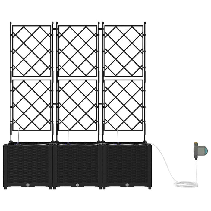 Garden Planters Black 120 X 40 X 142 Cm Steel Axbbxnpt