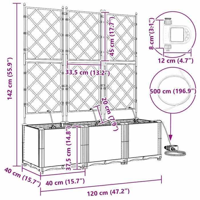 Garden Planters Black 120 X 40 X 142 Cm Steel Axbbxnpt