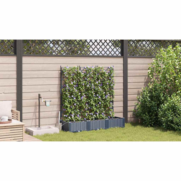 Garden Planters Grey 120 X 40 X 126 Cm Steel Axbbxnip