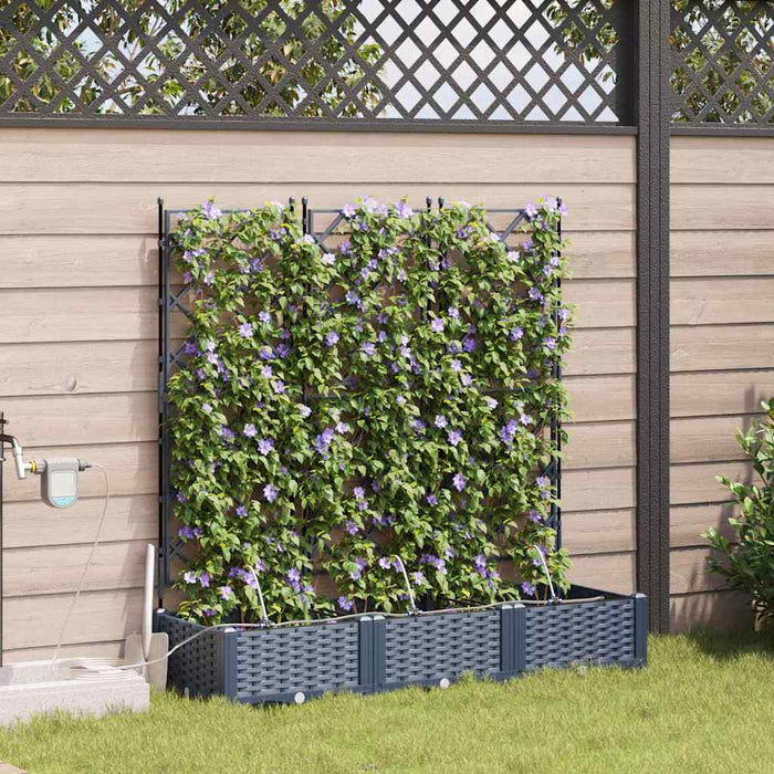 Garden Planters Grey 120 X 40 X 126 Cm Steel Axbbxnip
