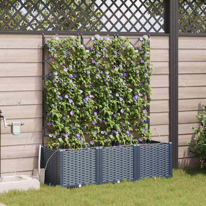 Garden Planters Grey 120 X 40 X 142 Cm Steel Axbbxnil