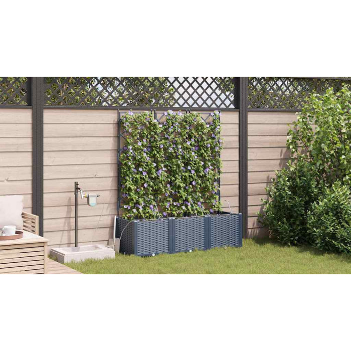 Garden Planters Grey 120 X 40 X 142 Cm Steel Axbbxnil