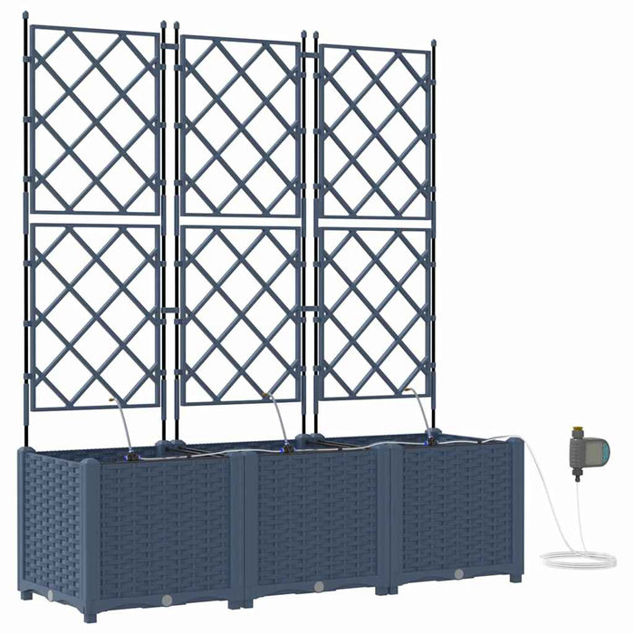 Garden Planters Grey 120 X 40 X 142 Cm Steel Axbbxnil