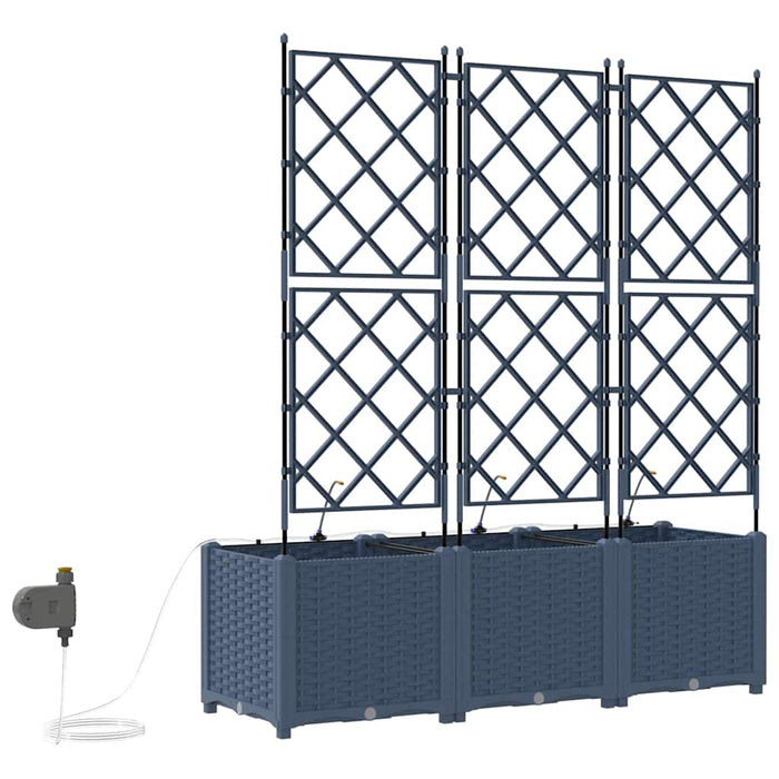 Garden Planters Grey 120 X 40 X 142 Cm Steel Axbbxnil