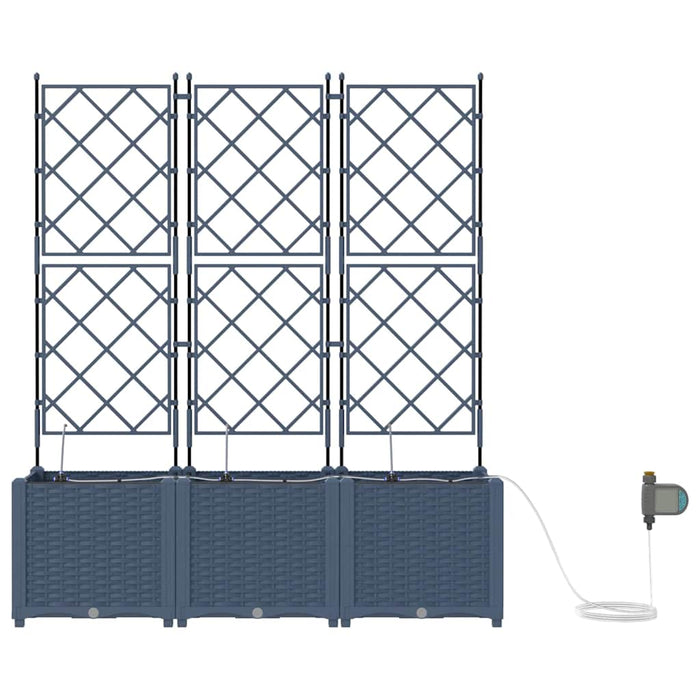 Garden Planters Grey 120 X 40 X 142 Cm Steel Axbbxnil
