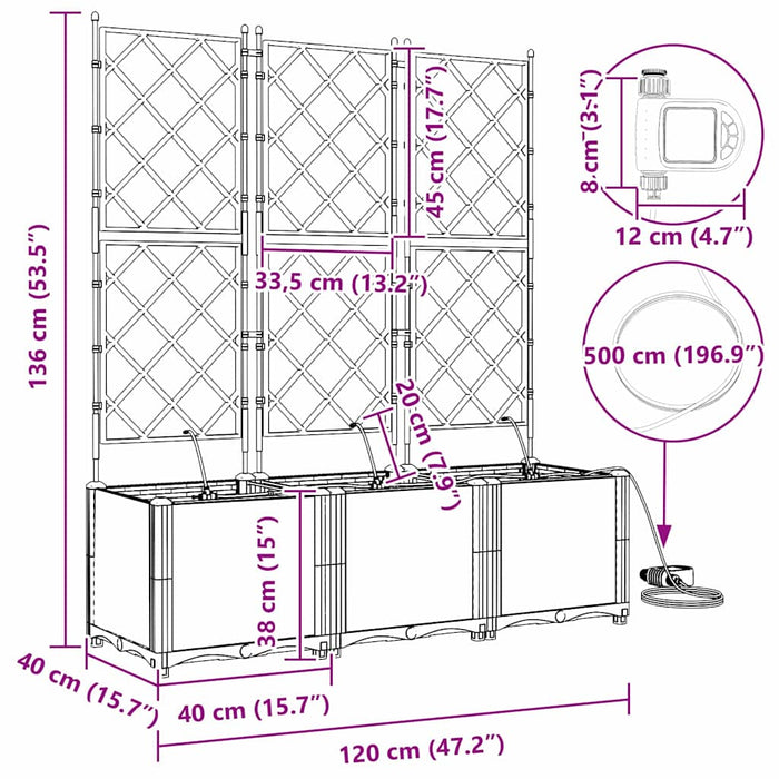 Garden Planters Grey 120 X 40 X 142 Cm Steel Axbbxnil