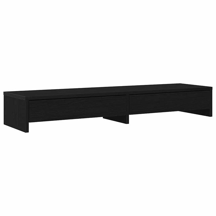 Monitor Stand With Drawers Black Oak 100X27X15Cm Engineered Wood Nlnbnl