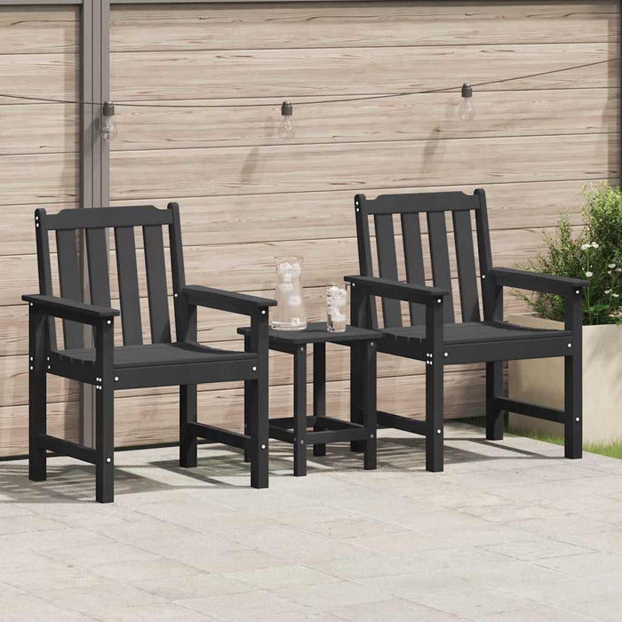 Garden Dining Chair. 2 Pcs Black 65.5 X 59 X 88Cm Plastic Axbbllbp