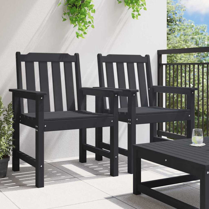 Garden Dining Chair. 2 Pcs Black 65.5 X 59 X 88Cm Plastic Axbbllbp