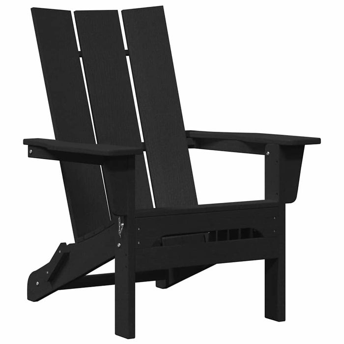 Folding Adirondack Chair Black 74.5 X 80.5 X 90Cm Plastic Axbbllok