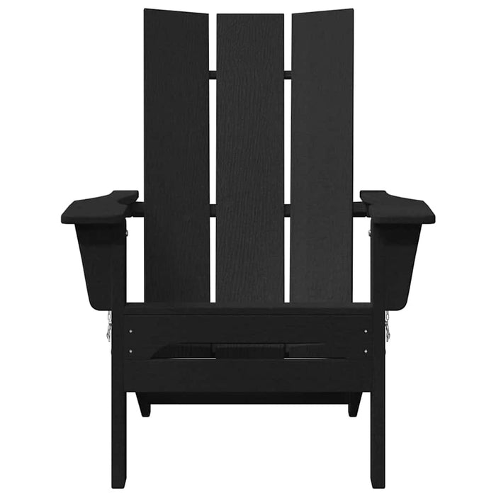 Folding Adirondack Chair Black 74.5 X 80.5 X 90Cm Plastic Axbbllok
