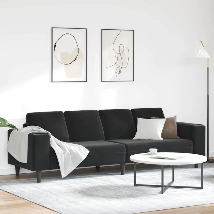 Sofa Set Black Velvet Tttpbkl