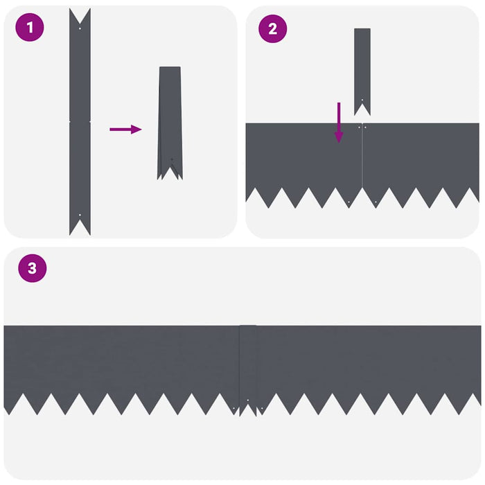 Lawn Edgings 50 Pcs Anthracite 100 X 0.5 X 20 Cm Steel Tttpiil
