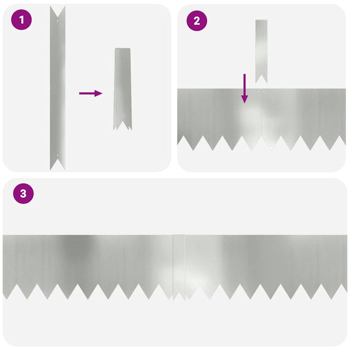 Lawn Edgings 50 Pcs Silver 100 X 0.5 X 20 Cm Galvanised Steel Tttpiik