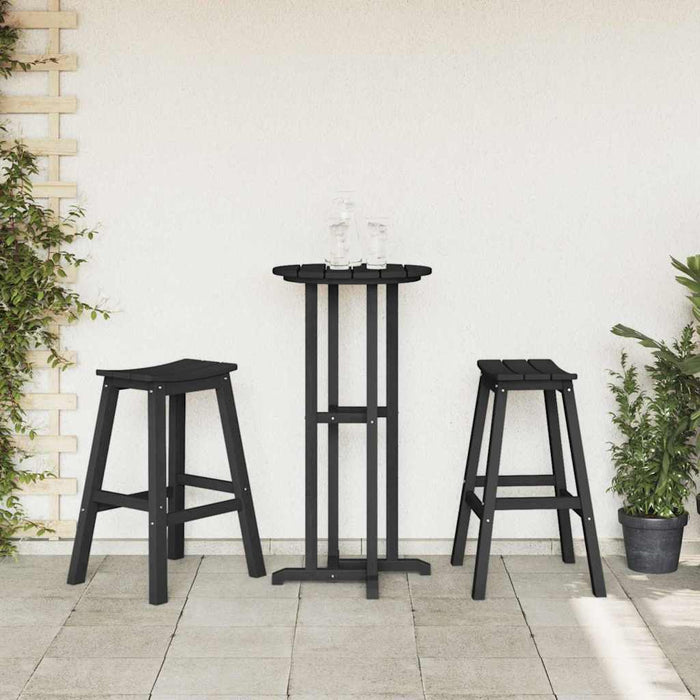 Garden Bar Set 3 Pcs Black Hdpe Tttpnbx