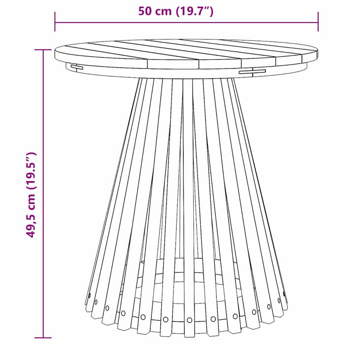 Garden Side Table Brown 50 X 50 X 49.5 Cm Solid Teak Wood Axbbltan