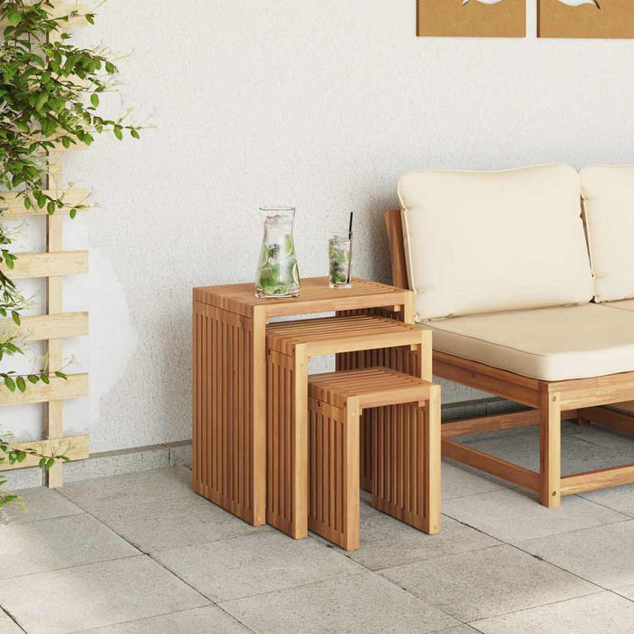 Nest Of Side Tables Stackable 3 Pcs Brown 33 X 44.5 X 51 Cm Axbbltpo