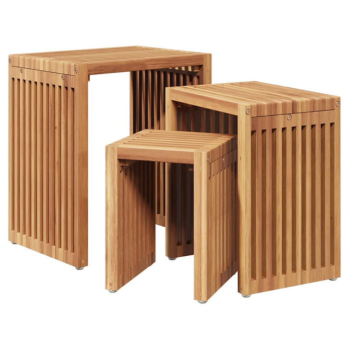 Nest Of Side Tables Stackable 3 Pcs Brown 33 X 44.5 X 51 Cm Axbbltpo