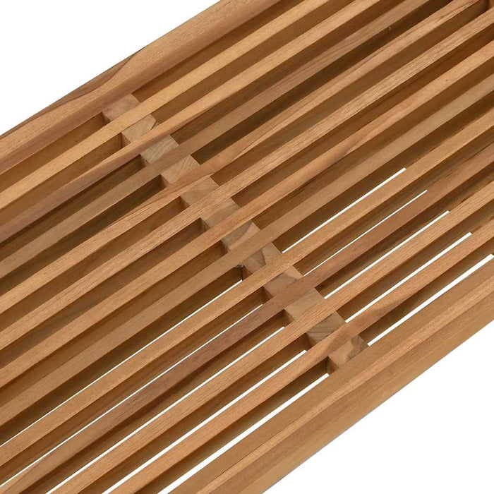 Garden Side Table Brown 70 X 37.5 X 35.5 Cm Solid Teak Wood Axbbltpa