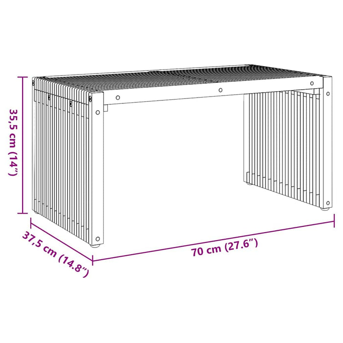 Garden Side Table Brown 70 X 37.5 X 35.5 Cm Solid Teak Wood Axbbltpa