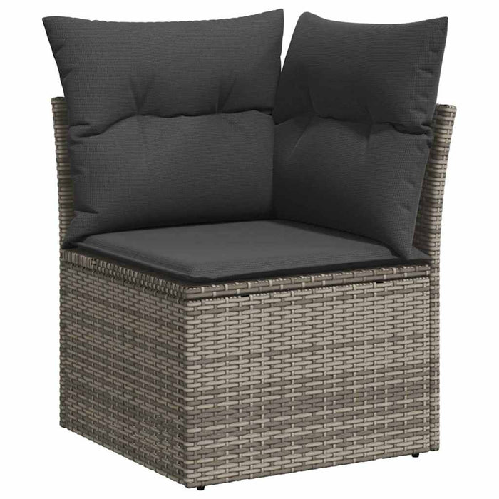 Garden Sofa Set With Cushion 6 Pcs Grey Poly Rattan Ttaptik