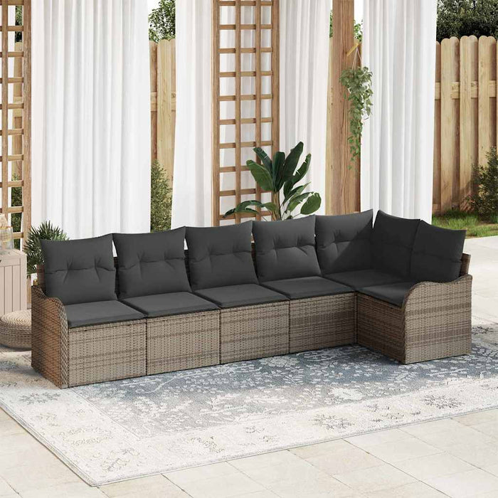 Garden Sofa Set Grey Poly Rattan Ttapiok