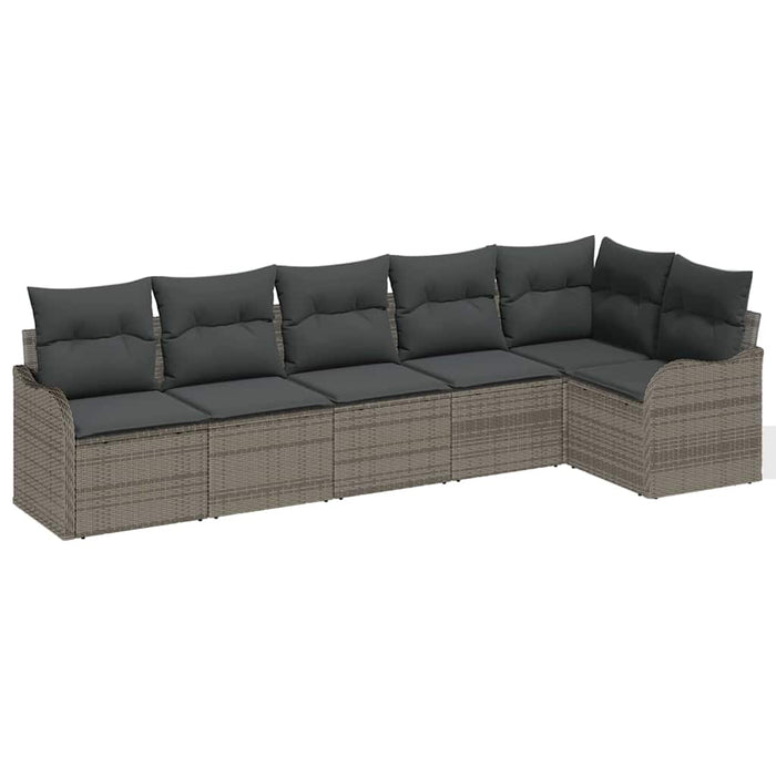 Garden Sofa Set Grey Poly Rattan Ttapiok