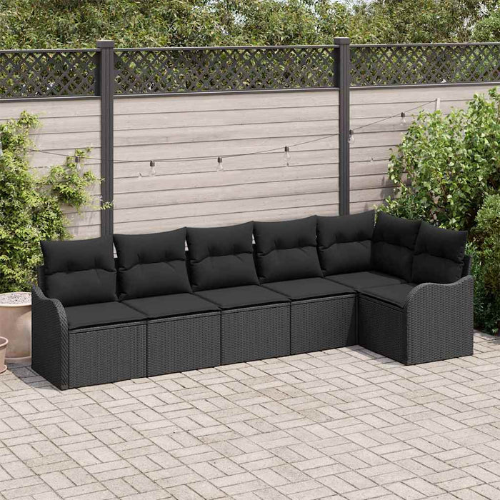 Garden Sofa Set Black Poly Rattan Ttapixt