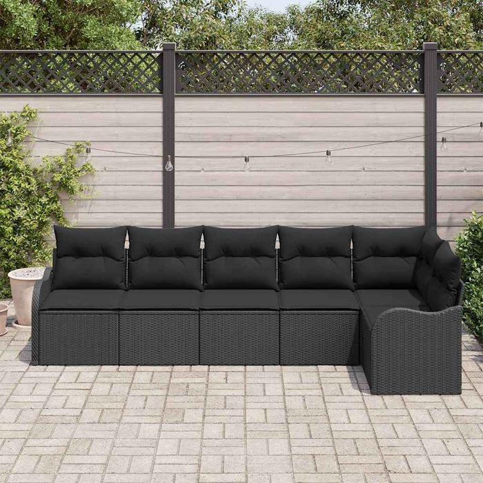 Garden Sofa Set Black Poly Rattan Ttapixt