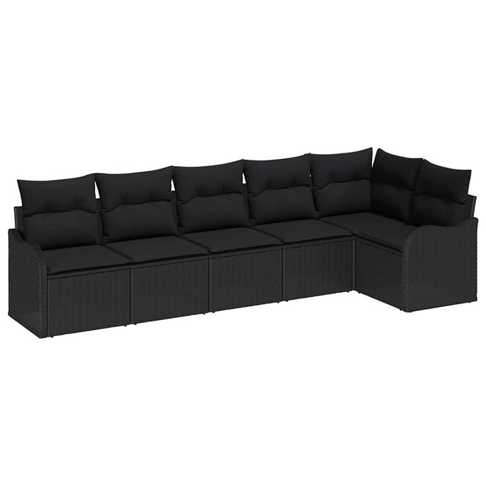 Garden Sofa Set Black Poly Rattan Ttapixt