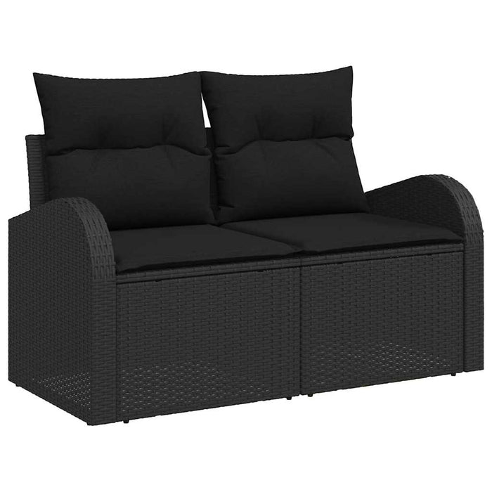 Garden Sofa Set With Cushion 6 Pcs Black Poly Rattan Ttalblt
