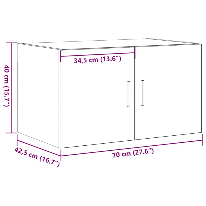Wall Cabinet Black Oak 70 X 42.5 X 40 Cm Engineered Wood Nlkopx