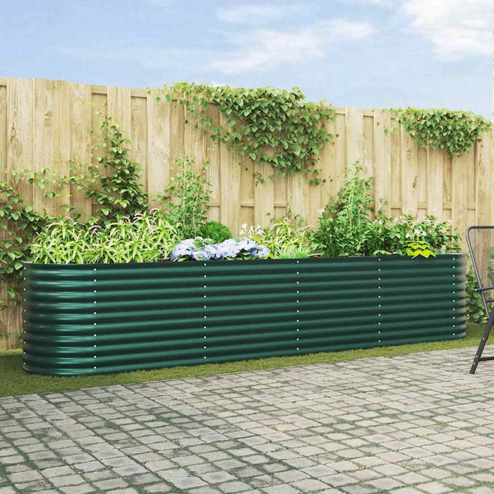 Garden Raised Bed Green 400 X 80 X 81 Cm Steel Axbbnoxx