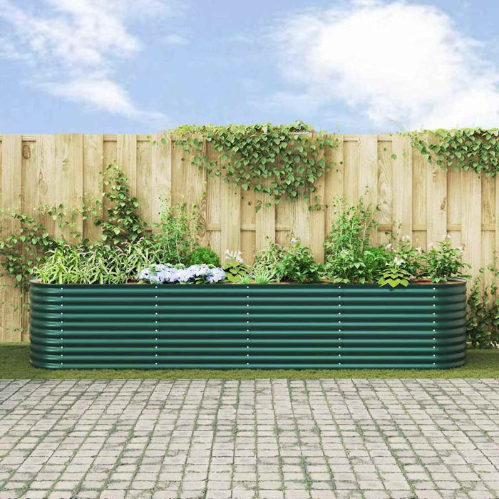 Garden Raised Bed Green 400 X 80 X 81 Cm Steel Axbbnoxx